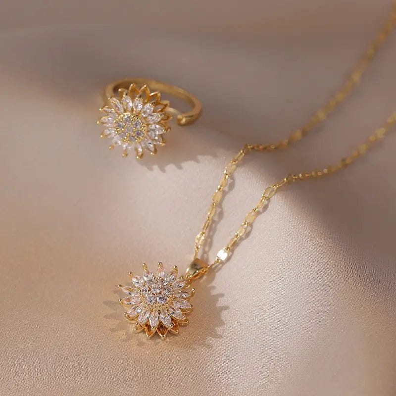 Set Collar Girasol + Anillo Girasol