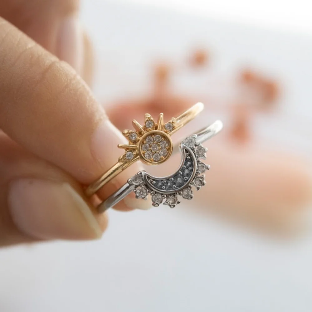 Anillo Sol y Luna 2 en 1
