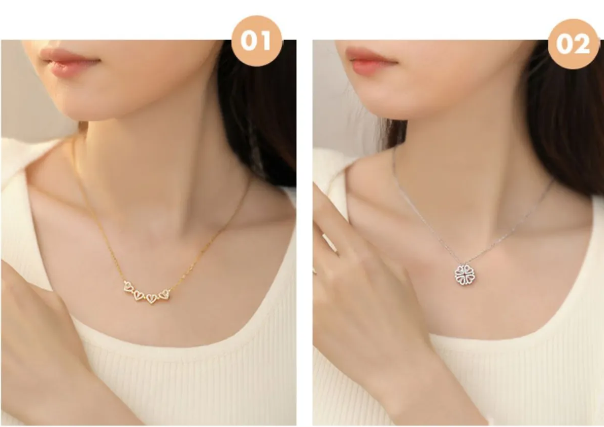Collar Trebol de Corazones